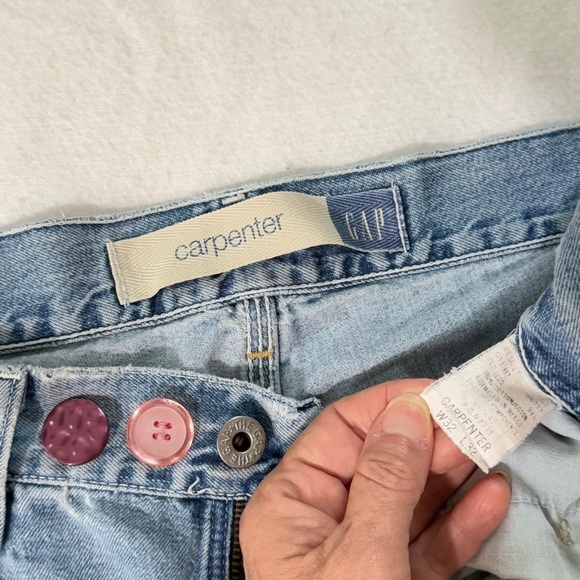 Artfully Altered Gap Carpenter jeans hand embroidered flowers butterflies Medium - Picture 8 of 12